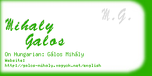 mihaly galos business card